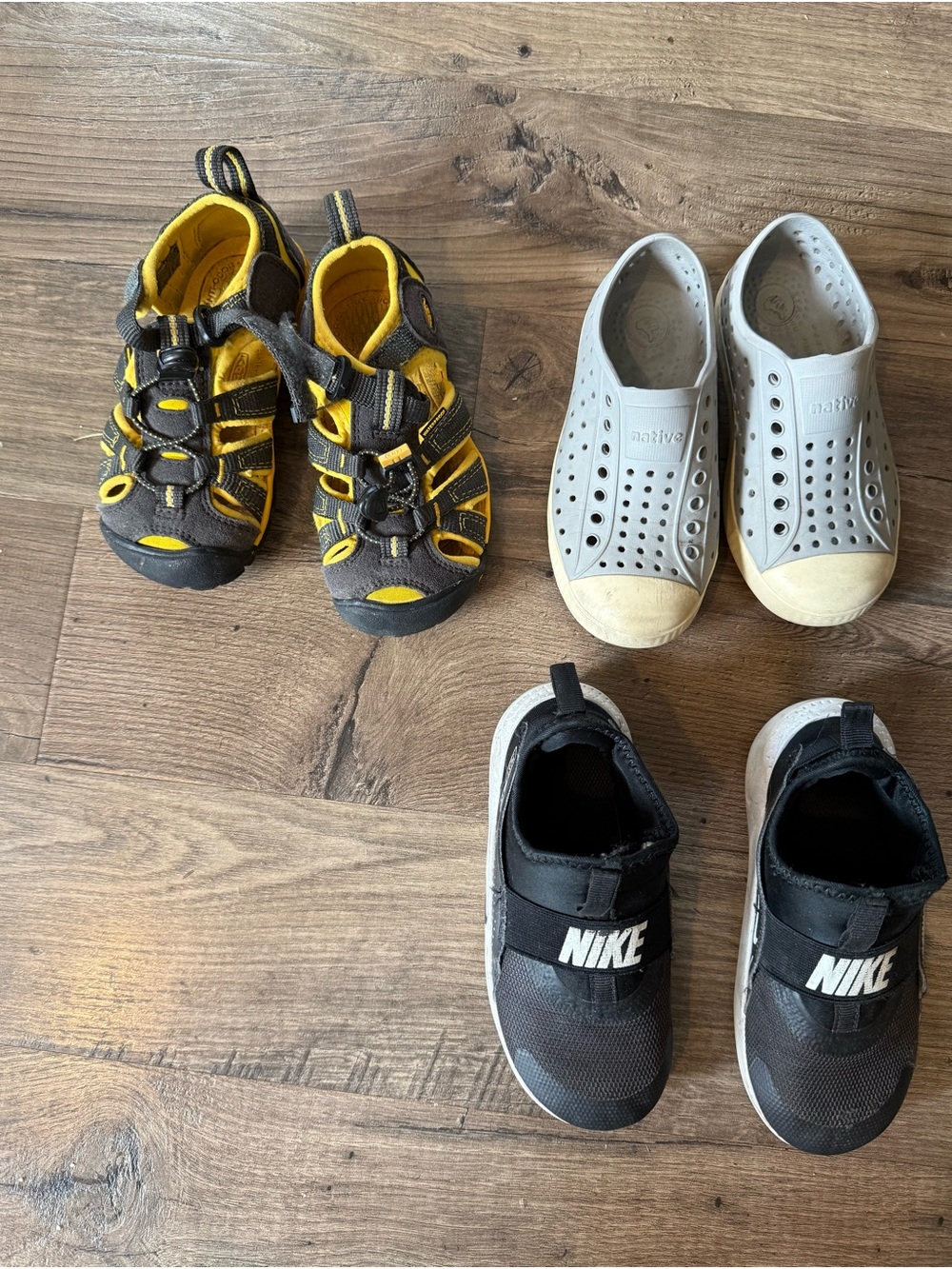 Kids shoe bundle. Size 10 Nike, Native, Keen